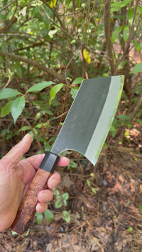 Custom Sugi Tadokoro Nakagawa W2 Tank 180mm - Honduran Rosewood Burl and buffalo horn
