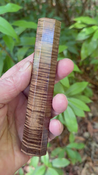 Custom Japanese Knife handle (wa handle)  for 240-260 mm :  Curly dark Hawaiian Koa