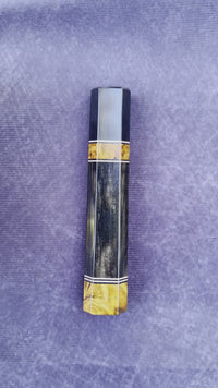 Custom Japanese Knife handle (wa handle)  for 240mm - Royal ebony, Amboyna burl and horn