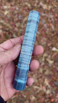 Custom Japanese Knife handle (wa handle)  for 165-210 mm: Dyed curly maple blue