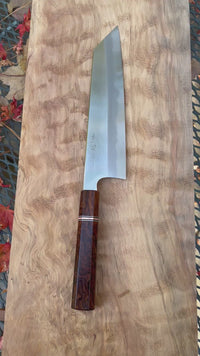 Tadokoro x Tanaka Aogami Super Gyuto 240 Tall Kiritsuke - Desert Ironwood Burl