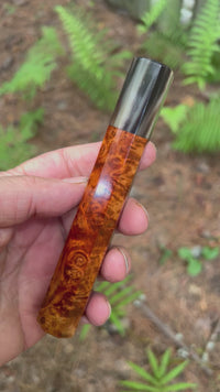 Custom Japanese Knife handle (wa handle)  for 240-260 mm -  Amboyna burl and marbled horn