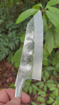 Tadokoro MUSUBI Ginsan Damascus Kiritsuke Santoku 180 mm Mirror Finish - Blade Only
