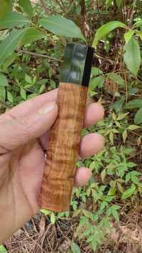 Custom Japanese Knife handle (wa handle)  for 240-260mm :  Curly Hormigo and Buffalo horn