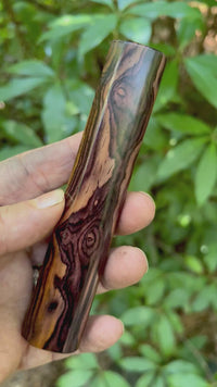 Custom Japanese Knife handle (wa handle)  for 240-260 mm: Shield shaped figured cocobolo