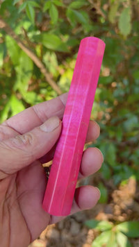 Custom Japanese Knife handle (wa handle)  for 165-210 mm: Dyed curly maple pink