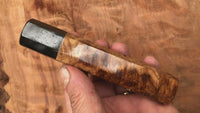 Custom Japanese Knife Handle - Japanese Elm Burl and ebony