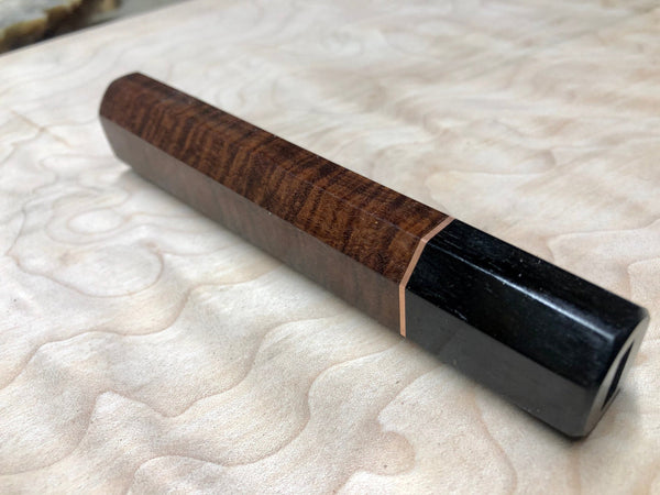 Custom Japanese Knife Handle (Wa Handle) - Ringed Gidgee and Ebony