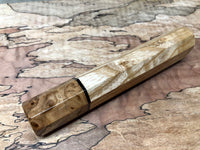 Custom Japanese Knife handle (wa handle) - Curly Ash with Japanese Elm Burl