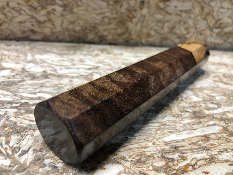 Custom Japanese Knife handle (wa handle) - Claro Walnut and Spalted Tamarind