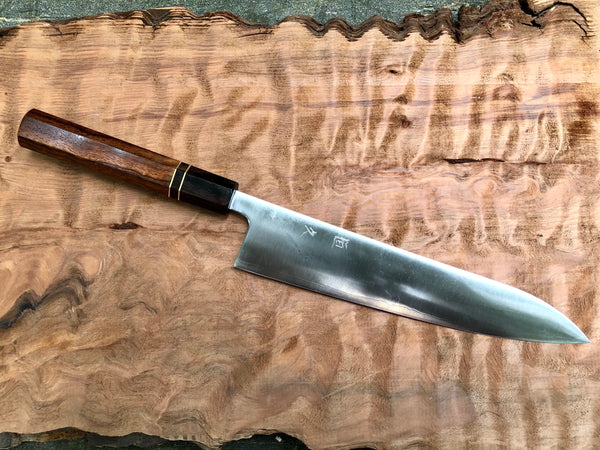 Tsunehisa Ginsan 3 Migaki - Custom Gyuto 240mm (10”) with Hormigo and African Blackwood