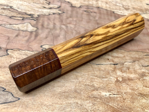 Custom Japanese Knife handle (wa handle) - Olivewood and Ringed Gidgee