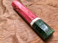 Custom Japanese Knife handle (wa handle) - Dyed Box Elder and Curly Mango