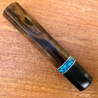 Custom Japanese Knife handle (wa handle) for 165-210mm : Ironwood, turquoise and carbon fiber