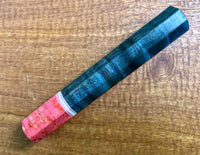 Custom Japanese Knife handle (wa handle) for 165-210mm - Blue dyed quilted maple