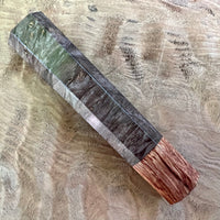 Custom Japanese Knife handle (wa handle)  for 165-210mm  - black dyed maple burl and bubinga