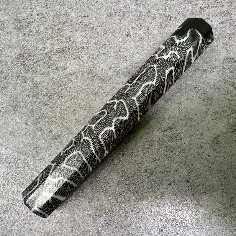 Custom Japanese Knife handle (wa handle) for 240mm : Fossilized coral