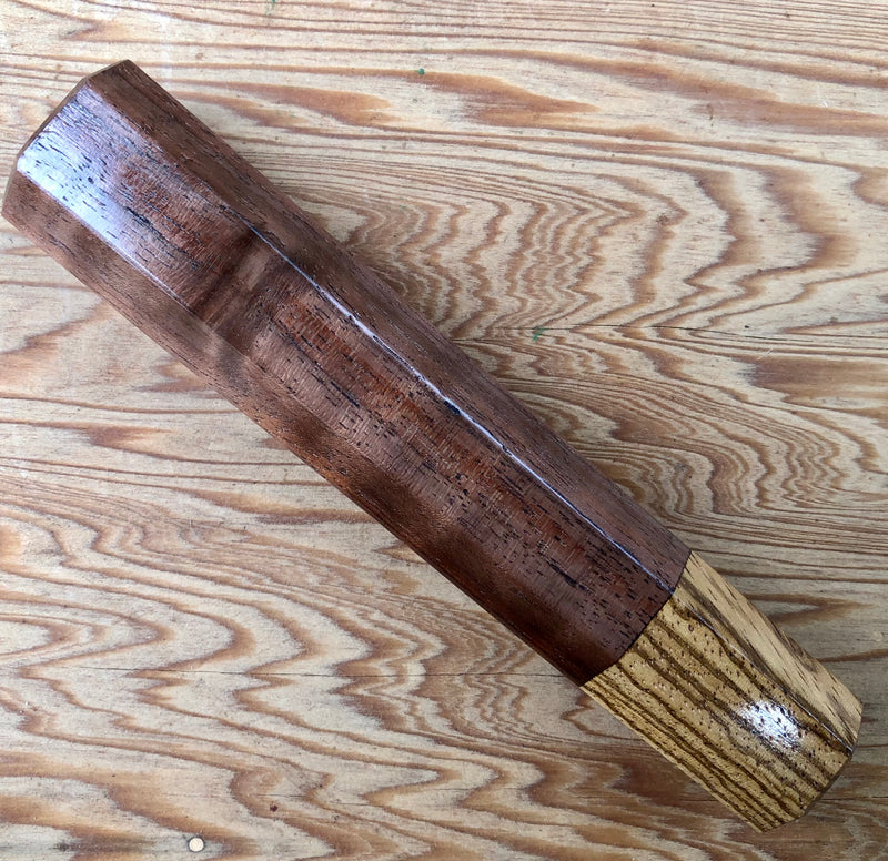 Custom Japanese Knife handle (wa handle)  for 165-210mm  - Walnut and zebrawood