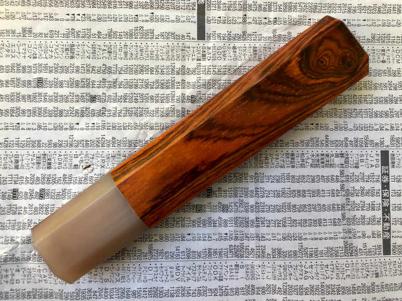 Custom Japanese Knife handle (wa handle) for 165-210mm - Cocobolo and blonde horn