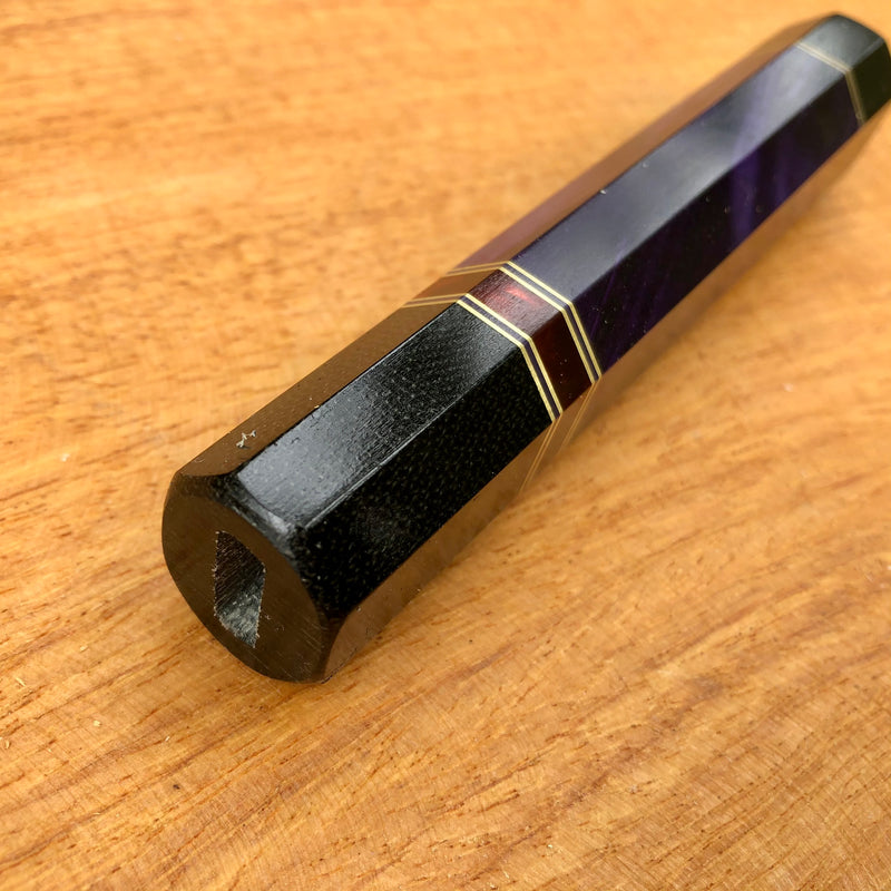 Custom Japanese Knife handle (wa handle) - Dyed purple with micarta