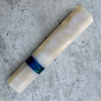 Custom Japanese Knife handle (wa handle)  for 165-210mm : Blue pearl and Peacock