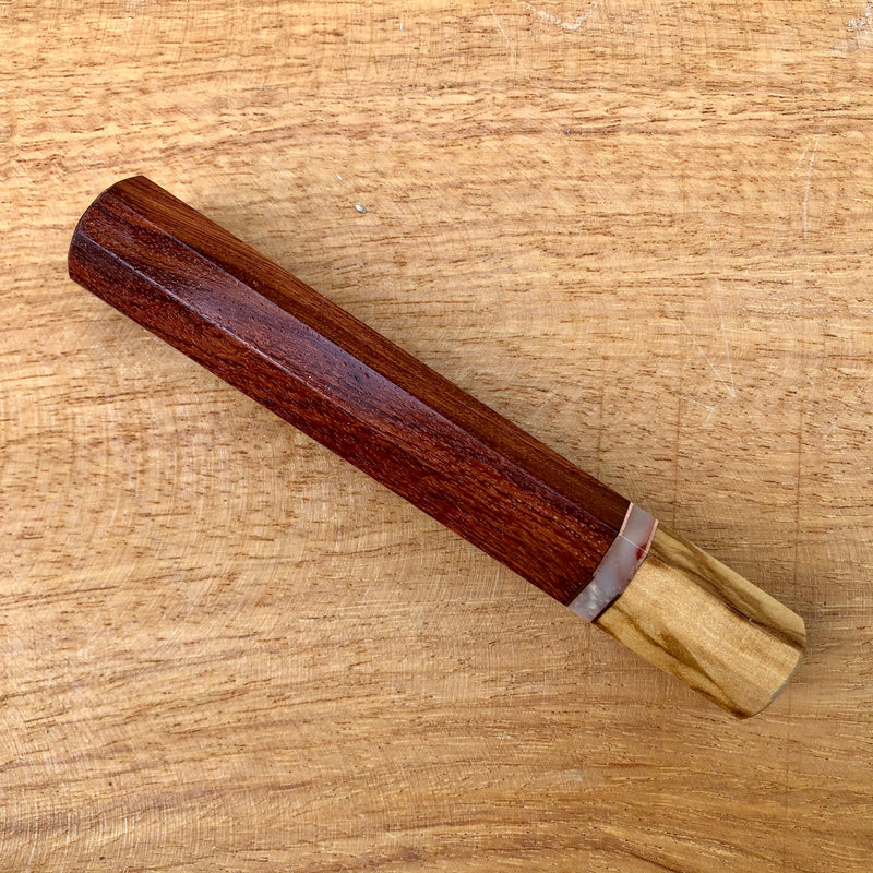 Custom Japanese Knife handle (wa handle) - Siamese Rosewood and olive