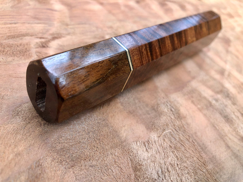 Custom Japanese Knife Handle - Ringed Gidgee and Tasmanian Blackwood