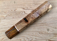 Custom Japanese Knife handle (wa handle) for 210mm - Japanese elm burl and desert ironwood