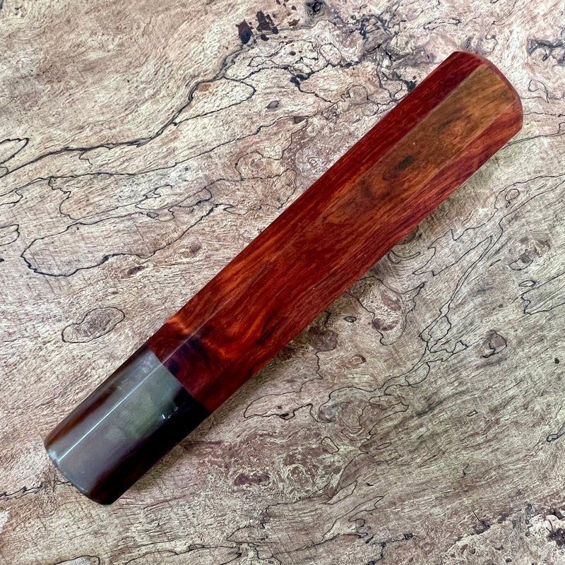 Hanoi Made Japanese Knife handle (wa handle)  for 240mm - Figured Siamese Rosewood and marbled horn