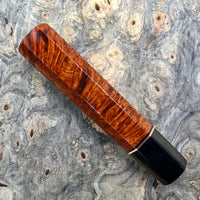 Custom Japanese Knife handle (wa handle) - Amboyna Burl and Buffalo horn