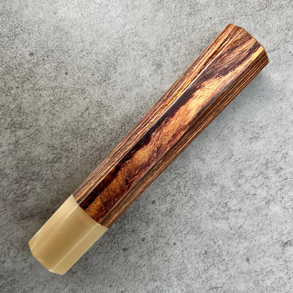 Custom Japanese Knife handle (wa handle)  for 240-270 mm : Cocobolo and  blonde horn