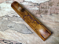 Custom Japanese Knife Handle (Wa Handle) - Amethyst-filled Litchenberg on Osage Orange