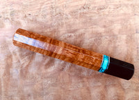 Custom Japanese Knife Handle - Boluke, turquoise and Horn