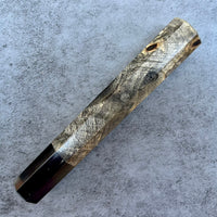 Custom Japanese Knife handle (wa handle)  for 165-210mm:  Buckeye burl and horn