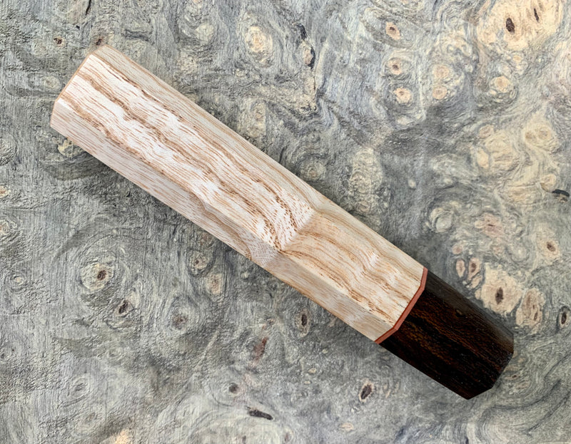 Custom Japanese Knife handle (wa handle)  for 240mm - Ash and ziricote