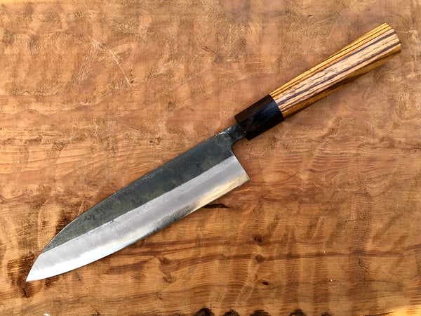 Custom Hatsukokoro Kurosagi Ao Super Gyuto 210 mm - Zebrawood and wenge