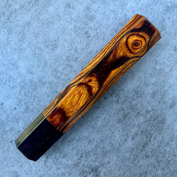 Custom Japanese Knife handle (wa handle)  for 240mm - Sonoran desert ironwood and horn