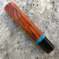 Custom Japanese Knife handle (wa handle) - Cocobolo with turquoise and Horn