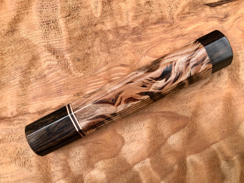 Custom Japanese Knife Handle - Curly Sequoia