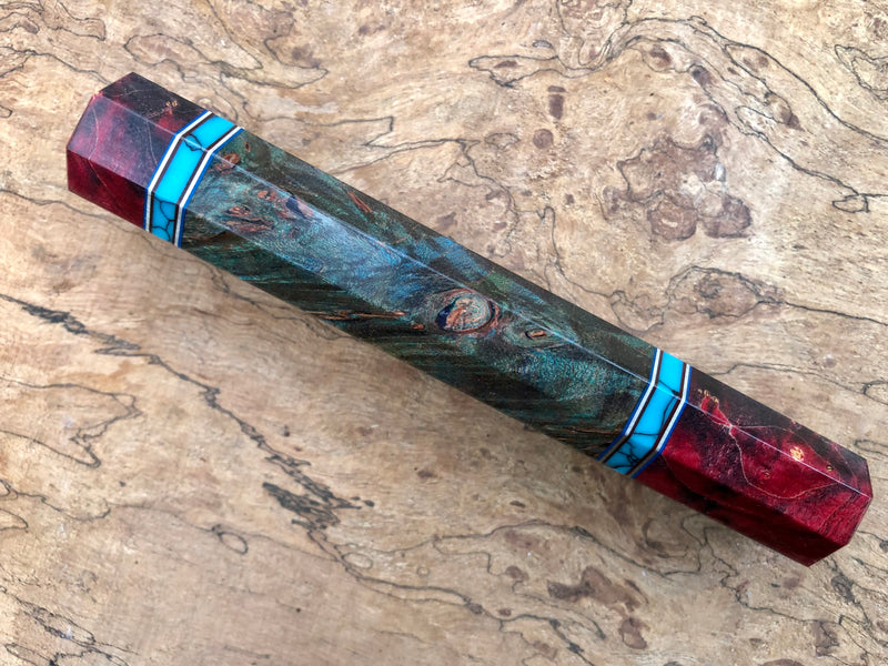 Custom Japanese Knife handle (wa handle) for 165-210mm -  Dyed maple with endcap