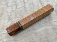 Custom Japanese Knife Handle (Wa Handle) - Curly Cherry and Yucatán Rosewood