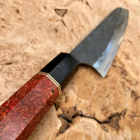 Custom Anryu AS hammered Gyuto 180mm -  black ash burl and Macassar ebony