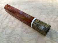 Custom Japanese Knife Handle (Wa Handle) - Bubinga and Curly Mango