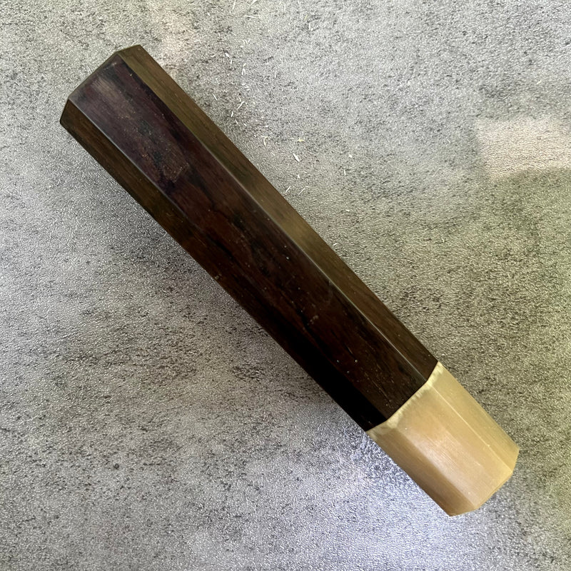 Discounted Custom Japanese Knife handle (wa handle)  for 240mm  -  Brazilian rosewood and blonde horn