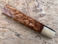 Custom Japanese Knife handle (wa handle)  for 240mm - Honduran Rosewood Burl and Blonde