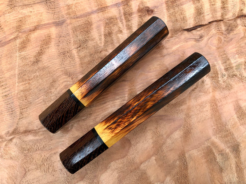 Custom Japanese Knife Handle - Burnt Osage Orange and Wenge