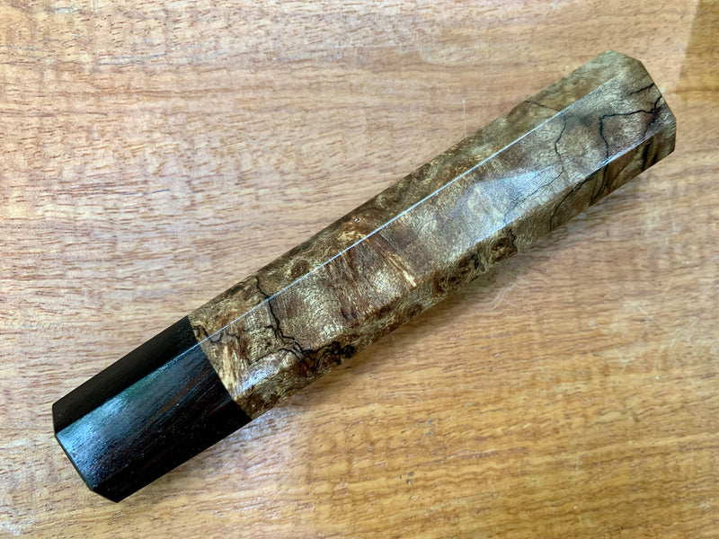 Custom Japanese Knife handle (wa handle) - Spalted Chechen burl