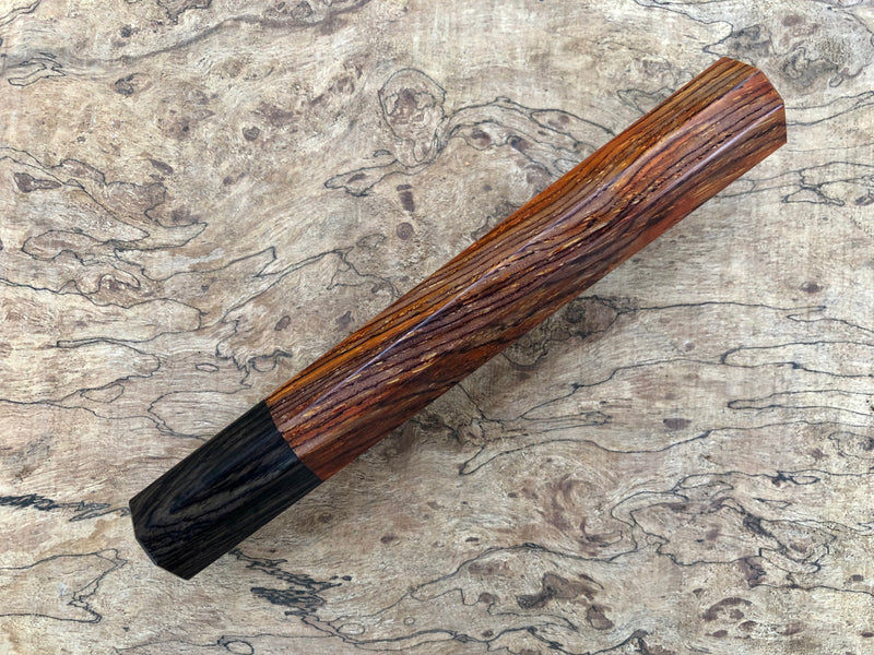 Custom Japanese Knife handle (wa handle)  for 240mm - Cocobolo and African Blackwood