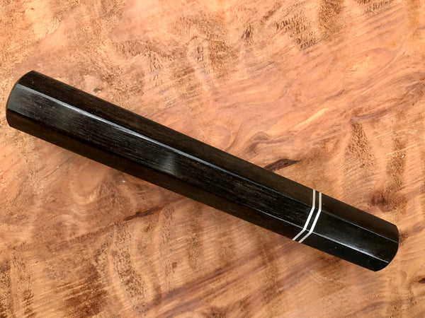 Custom Japanese Knife Handle (Wa Handle) - Gabon ebony and horn