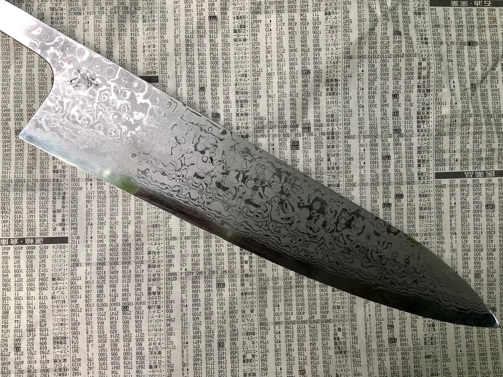 Yoshihiro Yauji Single Bevel B2 Damascus Gyuto 240 mm - Blade Only